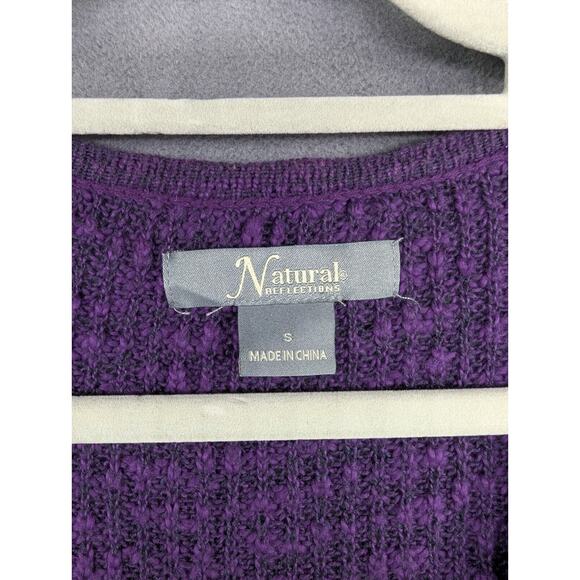 Natural Reflections Knit Sweater Women Small Purple Lace-Up - Picture 6 of 9